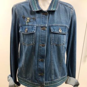 Custom embroidered jacket is one of a kind.  It measures 16” across the back